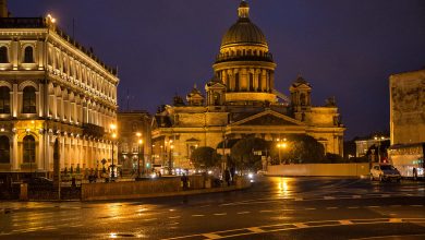 Photo of Площади Санкт-Петербурга вечером